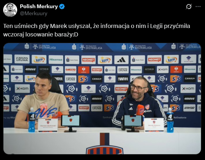 MINA Marka Papszuna, kiedy usłyszał, że plotki o Legii PRZYĆMIŁY wczorajsze baraże Polski xD